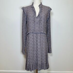 My Jewellery Western Boho Purple Brown Ruffle Detail Dress Women’s Size Small